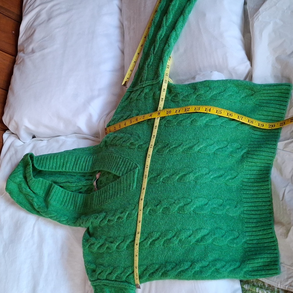 SO Green Cable Knit Hoodie Sweater Women's/Junior's XS - Picture 2 of 8
